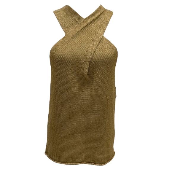 NWT Brochu Walker Ina Wrap Tank In Gold - Picture 2 of 7